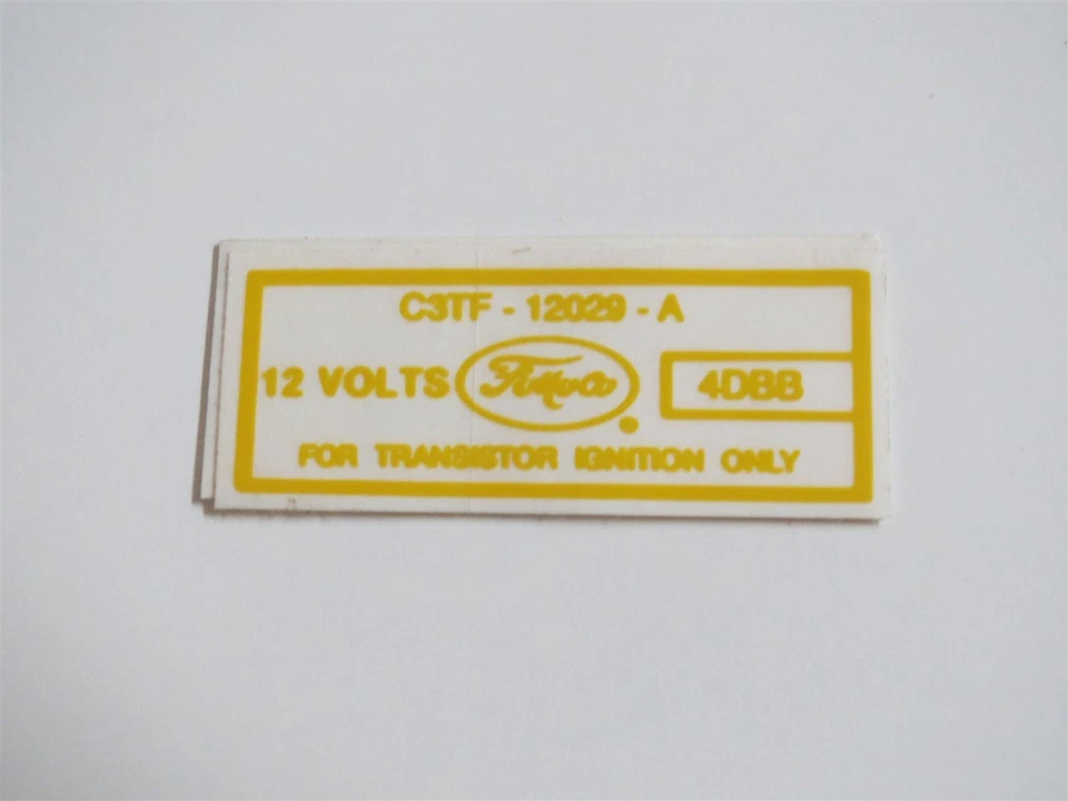 1964 1965 1966 FORD FAIRLANE GALAXIE TRANSISTORIZED IGNITION COIL DECAL C3TF-A - Image 1 of 1