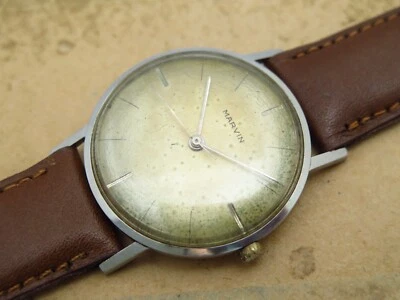 复古男士 Marvin 手动上发条全原装钢表壳 非常罕见手表 — 第 1/4 张图片