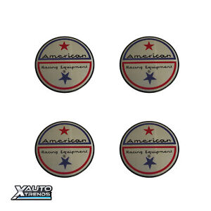 4 x American Racing Center Cap Twin Star Sticker Decals 1.75" /  44mm Diameter 