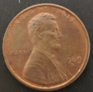 1969 S Lincoln Memorial Cent Double Die Obverse Shows in 1969 S and in LIBERTY - Picture 1 of 4