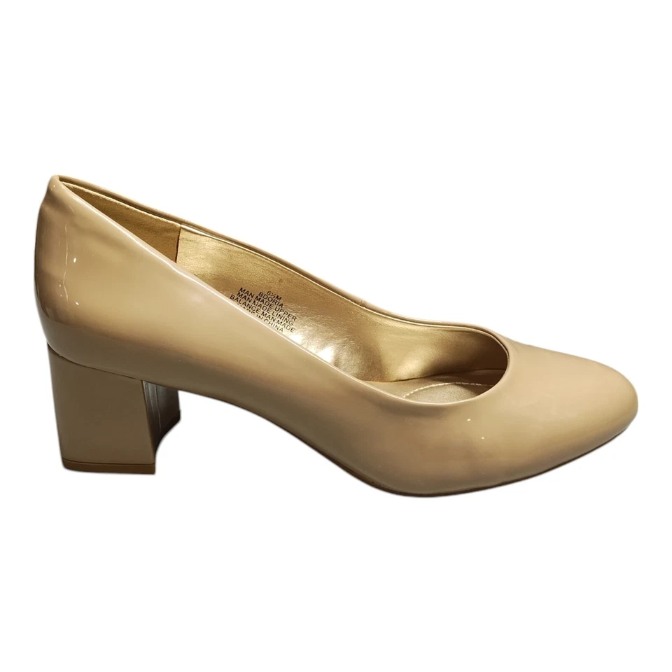 Tacones Bandolino Beverly para mujer talla 6,5 M charol tostado tacón grueso sin cordones 3015 0717 Foto 1 de 4