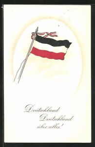 Künstler-AK Reichsflagge, Deutschland, Deutschland über alles! 1915 