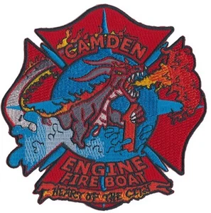 Camden, NJ Fire Boat 1 - Drago - Patch antincendio NUOVO - Foto 1 di 1