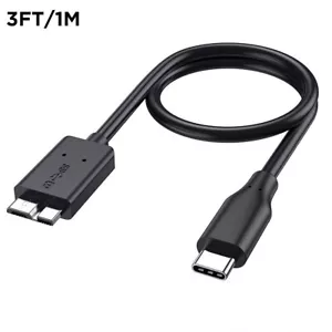3ft Micro B to USB Type C 3.1 External Hard Drive Cable Cord for MacBook Seagate - Picture 1 of 7
