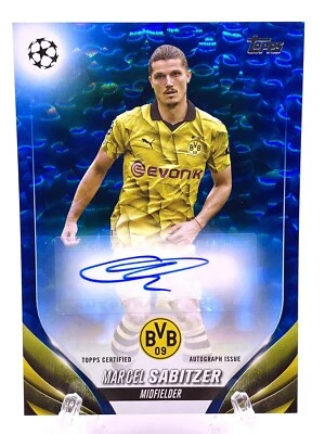 2023-24 Topps UEFA Club Competitions Blue Auto MARCEL SABITZER 6/99 BVB #A-MS - Image 1 of 2