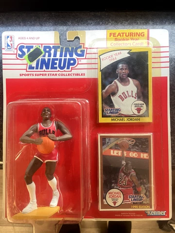 NBA Starting Lineup 1990 Michael Jordan Chicago Bulls Rookie Year RC 1984 SEALED Cover