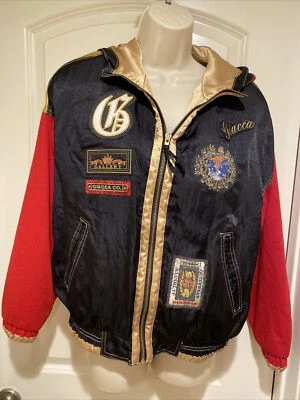 Jaqueta esportiva feminina vintage Giacca Gallery tamanho médio preta vermelha dourada - Imagem 1 de 4