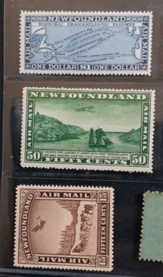 NEWFOUNDLAND 1931 15c 50c $1  SG 192 193 194  Sc C6 C7 C8 air set 3 MNH - Image 1 of 2