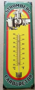 Vintage STROMBERG "Carburetor" Thermometer merchandise Sign Non Porcelain - Picture 1 of 17