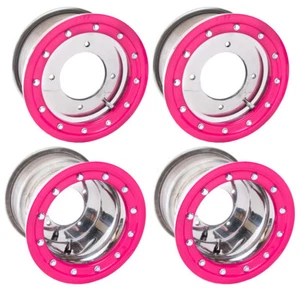 YFZ 450 450R Front Rear Wheels Beadlock 10x5 and 8x8 Alba Racing PK 32 - Foto 1 di 1