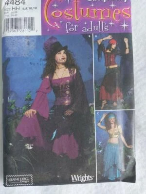 Simplicity 4484 Misses' Gypsy Goth Belly Dancer Costume Pattern Sz 6-12 - Image 1 of 2
