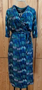 Hobbs Stretchy Fit Wrap Dress - Very Good Condition - Size 14 - Picture 1 of 4