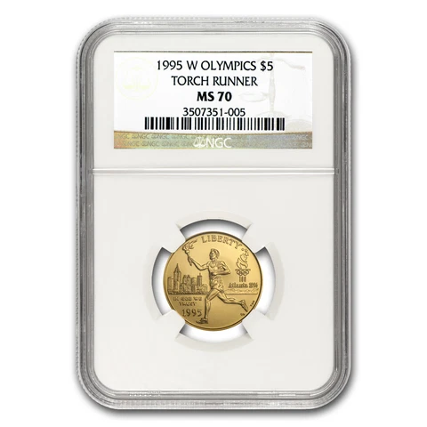 1995-W Gold $5 Commem Olympic Torch Runner MS-70 NGC - SKU #67314 Cover
