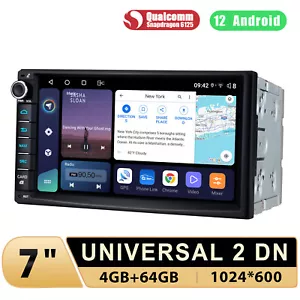 4+64GB Android 12 7 Zoll Doppel DIN Autoradio NAVI GPS Bluetooth CarPlay FM DSP - Bild 1 von 12