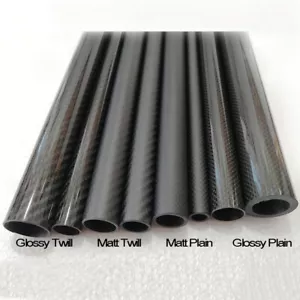 3K Carbon Fiber Tube 50mm 55mm 60mm 64mm 80mm 84mm 90mm 94mm 100mm 104mmx L500mm - Picture 1 of 18