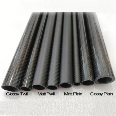3K Carbon Fiber Tube 50mm 55mm 60mm 64mm 80mm 84mm 90mm 94mm 100mm 104mmx L500mm - Image 1 of 4