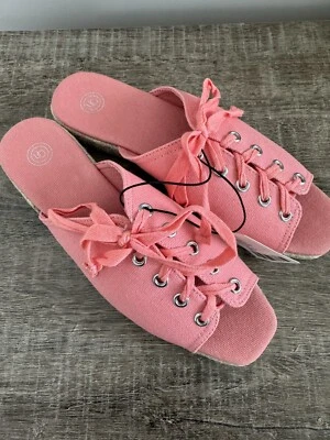 Urban Outfitters UO Alix Lace-Up Espadrille Sandal Women’s Size 8 Pink/Rose - Image 1 of 4