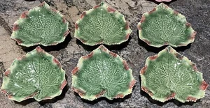 Bordallo Pinheiro Green Grape Leaf Snack Tray Salad Candy Dish Bowl Portugal X6 - Picture 1 of 12