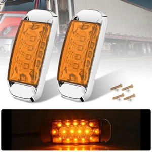 2 piezas LED ámbar 6 pulgadas camión remolque RV marcador luz separación lámpara impermeable cromo - Imagen 1 de 9