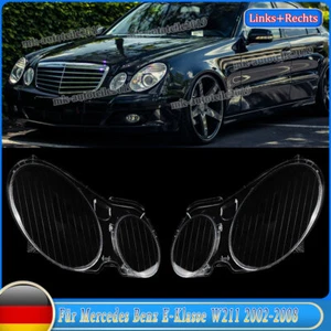Links+Rechts Für 2002-2009 Mercedes W211 Scheinwerferglas Streuscheibe Gehäuse - Bild 1 von 12