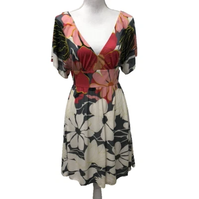 Tibi Silk Fit And Flare Dress Womens 6 Floral Garden Party Romantic Party - Image 1 of 4