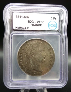 1811-MA France 5 Francs ICG VF30 KM#694.11 - C200 - Picture 1 of 8