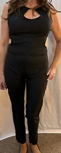 Women’s Black Jumper One Piece Open Back  Jumpsuit (L) Ladies Jumper - Picture 1 of 4