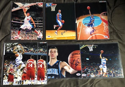 7) Lote de fotos de baloncesto (PSA/ADN) autenticadas firmadas a mano autografiadas 8x10 Foto 1 de 4