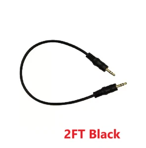 Cavo cavo aux ausiliario stereo maschio a maschio spina audio 3,5 mm (2 piedi) - nero - Foto 1 di 1