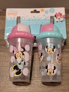 Pack de 2 vasos Minnie Mouse con pajitas emergentes - Imagen 1 de 2