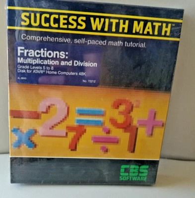 Success w/Math-Fractions: Multiplication & Division Atari 400/800/XL/XE Disk NIB - Image 1 of 4