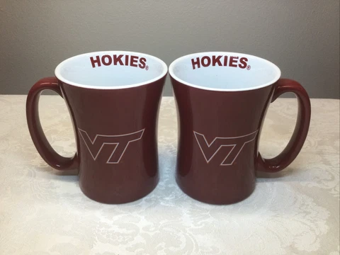 VT Virginia Tech Set Of Mugs Cabinet Piece Pencil Cup Cover