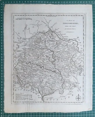 1795 Antique Map; Herefordshire - John Lodge — 第 1/3 张图片