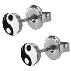 1 Paar Studex Erstohrstecker Chirurgenstahl Medizinische Ohrringe Yin Yang - Bild 1 von 5