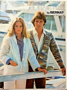 Bernat 249 MOHAIR PLUS knit 18pg booklet 12 adult sweater designs - Picture 1 of 7