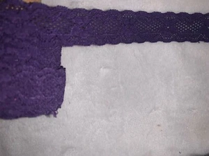 9.25 yards Purple grape scalloped STRETCH lingerie headband lace 3/4" wide - Picture 1 of 2