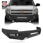 For 2007-2013 Chevy Silverado 1500 Textured Steel Front Bumper w/ Led Light Bar Chevrolet Pick-Up