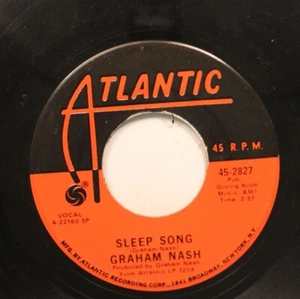 Rock 45 Graham Nash - Sleep Song / Military Madness On Atlantic - Picture 1 of 2