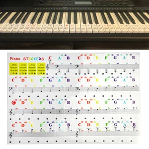 2 PIEZAS Pegatinas de notas para teclado de piano para teclas blancas para teclados de hasta 88 teclas - Imagen 1 de 4