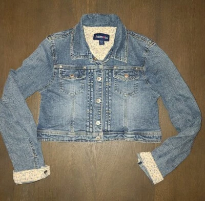 JAQUETA JEANS GUC GIRLS LIMITED TOO CROPPED TAMANHO GG 16 - Imagem 1 de 4