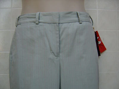 Pantalones de vestir para mujer Tapemeasure 4 cintura elástica 30 verde marrón a rayas tiro bajo Foto 1 de 4