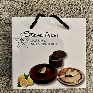 Steve Azar Salt Rim & Storage Box Wood New - Picture 1 of 4