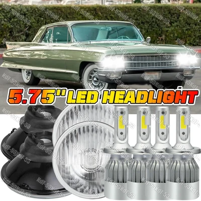 4x 5.75 5-3/4" nuevos faros LED aptos para Cadillac DeVille 62-74 Calais 65-74 A++ Foto 1 de 4