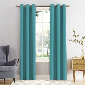 Blackout Curtains Thermal Insulated Eyelet Curtain Window Black Out Curtains for - Picture 1 of 12