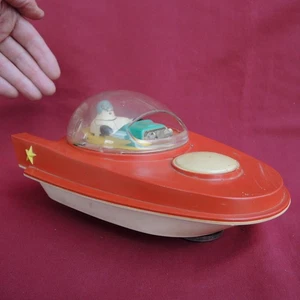 Old USSR Star SPACE Rocket PATROL CAR Cosmonaut TOY MOONCAR 1960 Soviet 11"=27cm - Picture 1 of 10