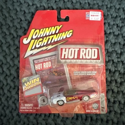 Johnny Lightning - HOT ROD Magazine - FIREBALL 500 - Rubber Tires - Red - Image 1 of 2