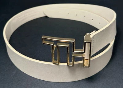 Tommy Hilfiger Cinturón Dorado Logo Hebilla Recortada Mujer Talla Grande Cuero Sintético Foto 1 de 4