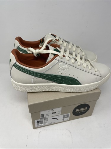Sneakers Puma Clyde Firm Ground stringate da uomo taglia 8 verde bianco sporco nuove con scatola