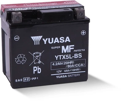 Batería Yuasa YTX5LBS 12V sin mantenimiento para E-TON Viper JR 40 RXL40 2004-05 Foto 1 de 3
