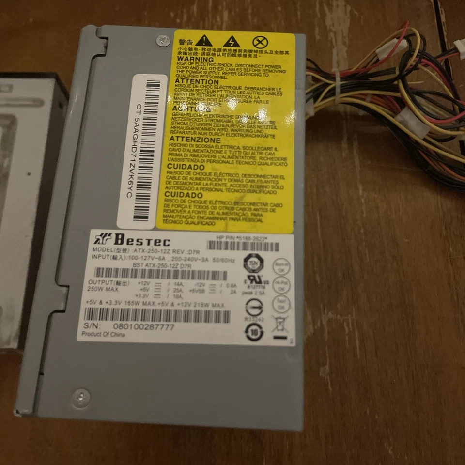 Bestec 250W Power Supply ATX-250-12Z REV: D7R - Image 1 of 2